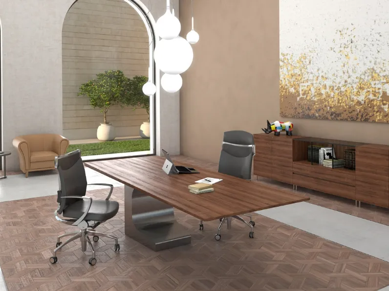 Scrivania direzionale di design Niemeyer di Estel