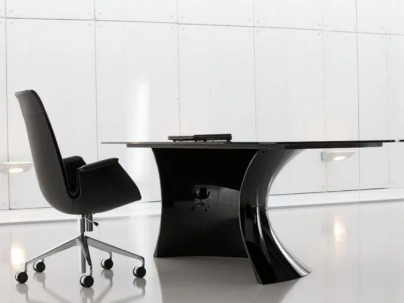 Scrivania Direzionale Ola in vetro laccato di Martex