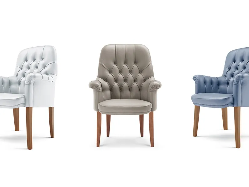 Sedia Ospiti Oxford Visitor in pelle trapuntata di Poltrona Frau