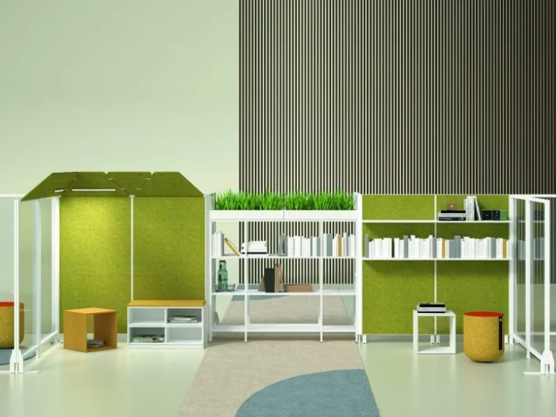 Pareti divisorie Kubick in tessuto di Bralco