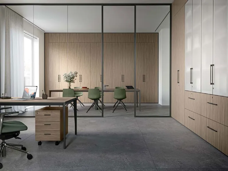 Pareti divisorie S1 che fungono anche da armadio di Quadrifoglio