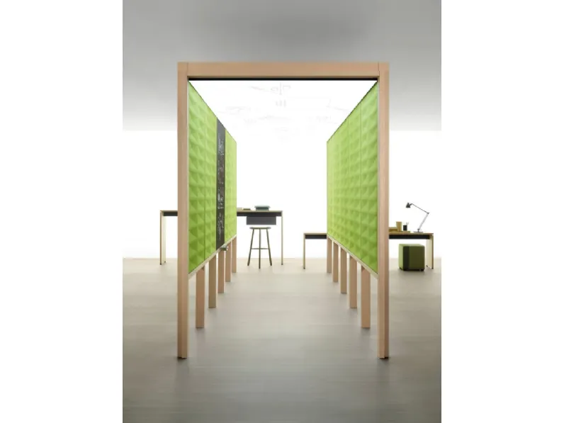 Parete divisoria in legno fonoassorbente per ufficio Phonewalk di Citterio Office