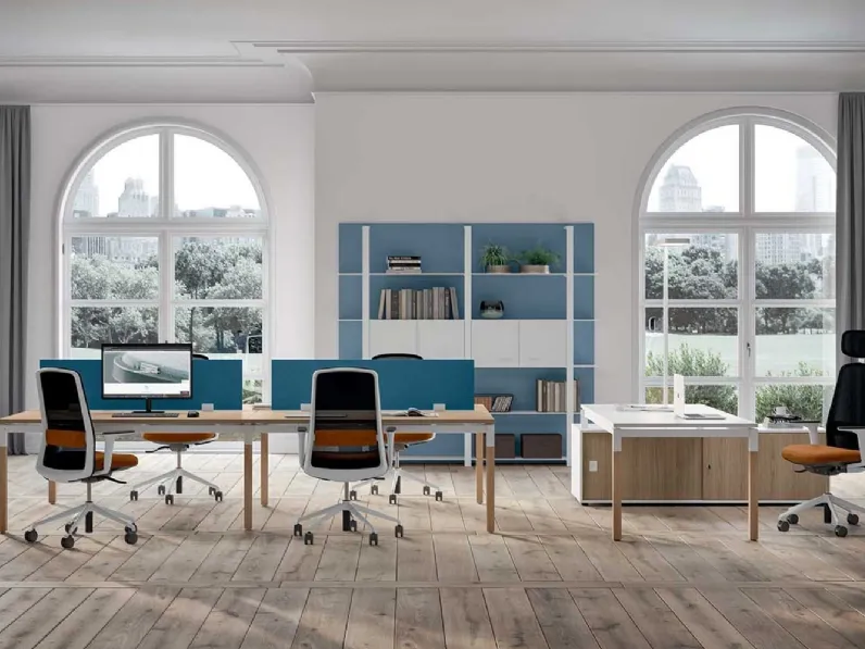 Sedia Operativa ergonomica Diade Rock con schienale alto in rete di nylon e seduta in tessuto di Quadrifoglio