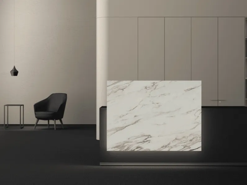 Reception Lux 02 in melaminico e vetro effetto marmo di Bralco