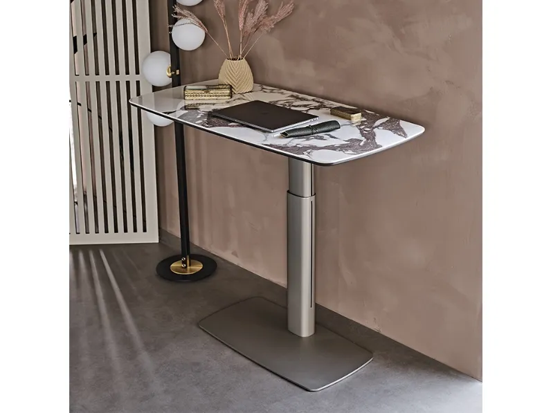Scrivania Operativa in ceramica e metallo Runner Keramik di Cattelan Italia