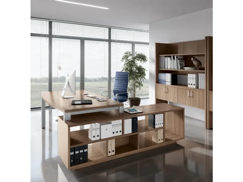 Scrivania Direzionale Cubo finitura Noce di Compir