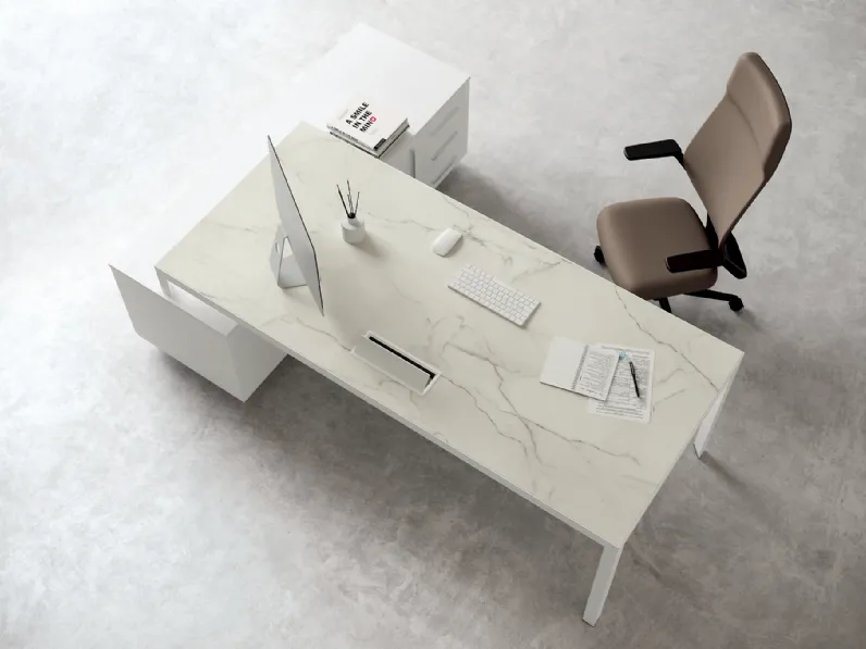 Scrivania Direzionale Eos effetto marmo di Compir