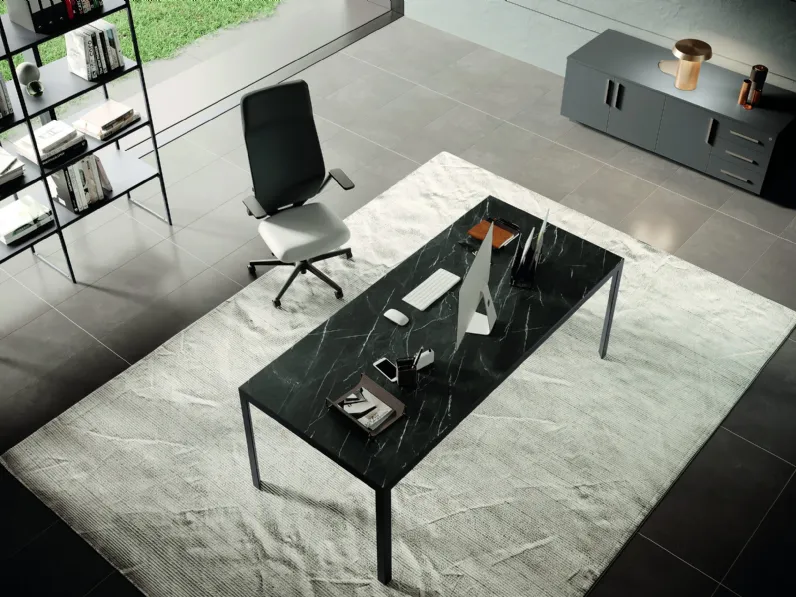 Scrivania Direzionale Eos effetto marmo di Compir