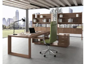 Scrivania Direzionale Forma Noce