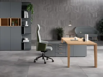 La scrivania direzionale Sile 4 di Bralco unisce design contemporaneo ed eleganza executive per uno 