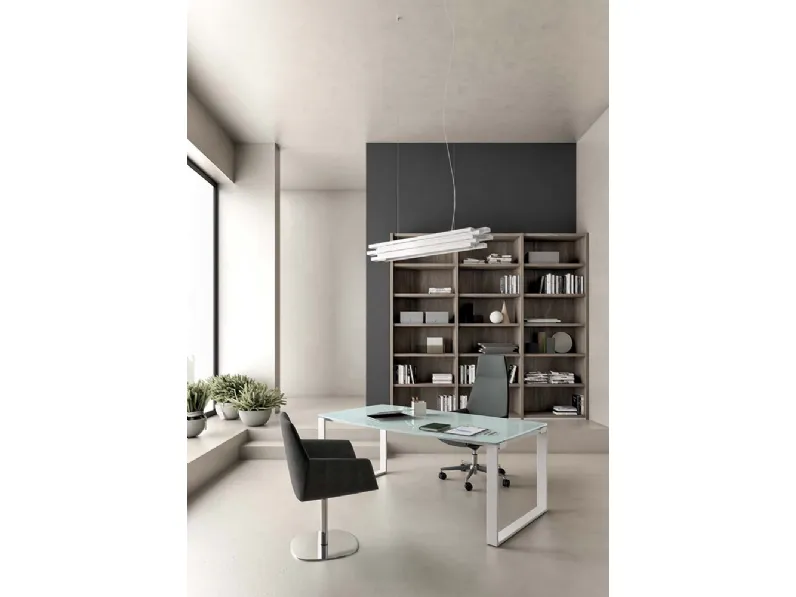 Scrivania Direzionale X-Time Work Glass di Quadrifoglio