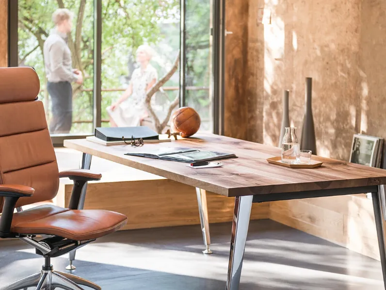 Poltrona Direzionale in pelle Open Up Modern di Sedus