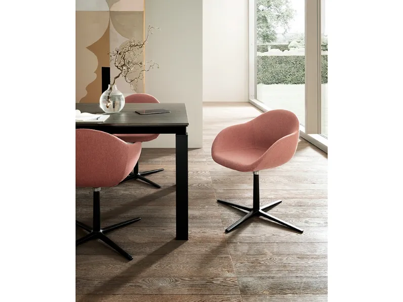 Seduta Ospiti Taara in tessuto con schienale basso di Martex