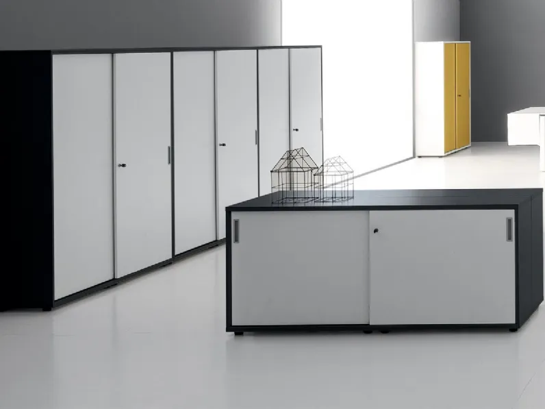 Mobile Ufficio per archiviazione Seul DV545 in melaminico alluminio di DVO