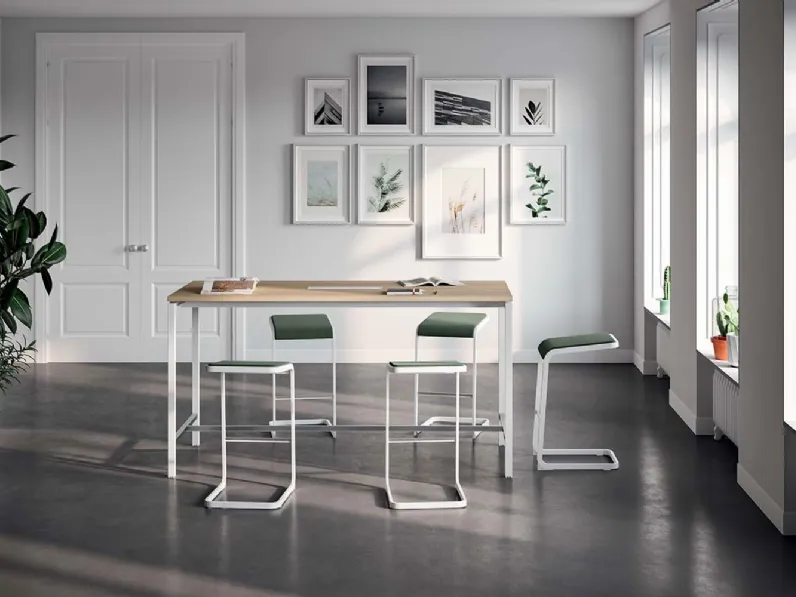 Sgabello Ospiti e Attesa in acciaio con seduta imbottita che educa il corpo a ricercare attivamente una postura corretta C Stool di Quadrifoglio