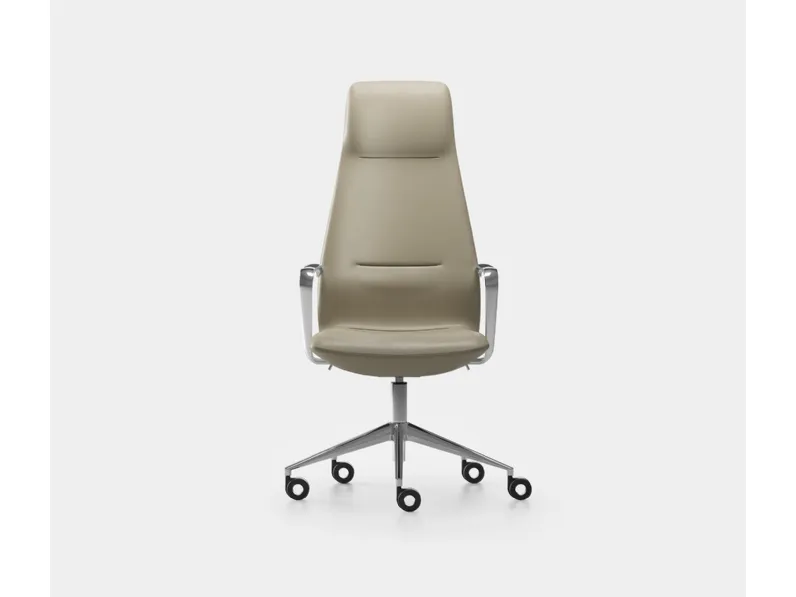 Poltrona direzionale in pelle Synua di Milani