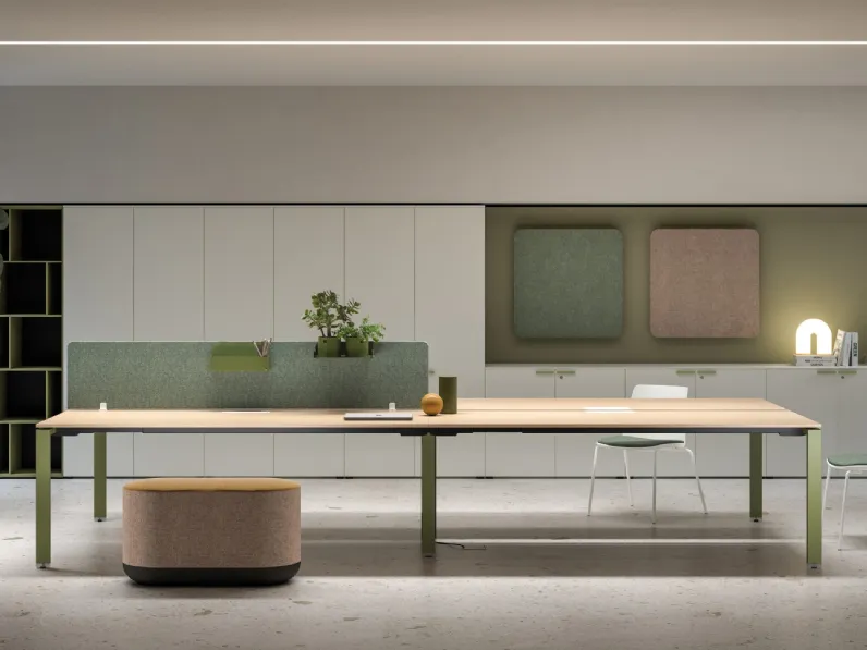 Tavolo Glider Meeting in legno di rovere di Bralco