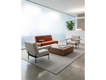 Tilos Soft Seating di Vaghi: seduta da attesa dal design ergonomico e contemporaneo.