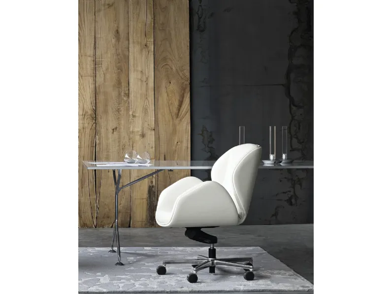 Seduta ospiti in pelle Suoni Guest Chair di Vaghi