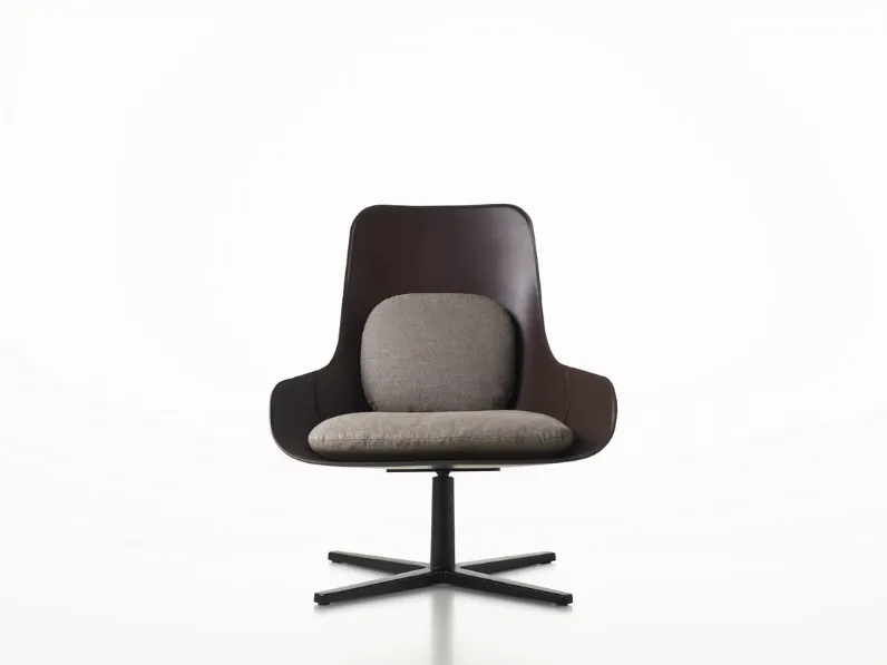 Poltrona direzionale in cuoio Violon di Alias