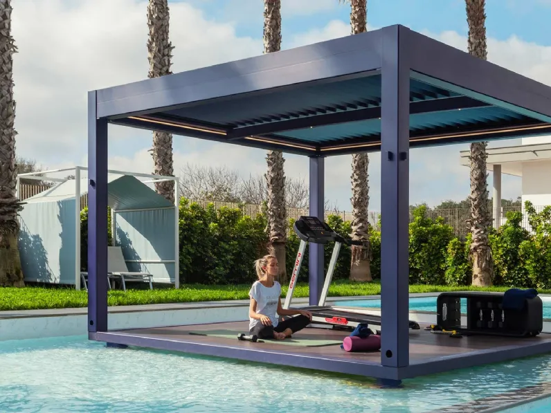 Pergola bioclimatica QBox Blue di Sprech