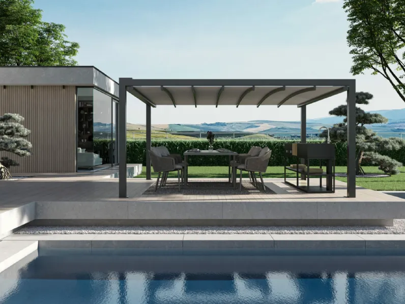 Pergola a isola con tetto scorrevole Keplan di Ke Outdoor