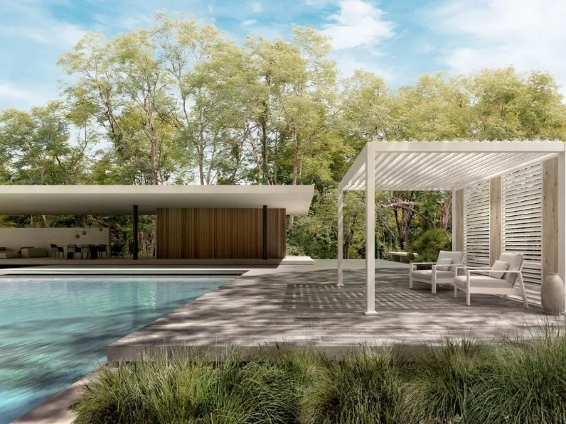 Pergola Ocean Bianco a isola di Bizzotto