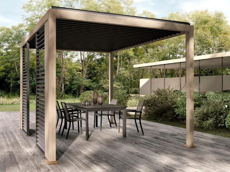 Pergola Ocean Natural Antracite a isola di Bizzotto