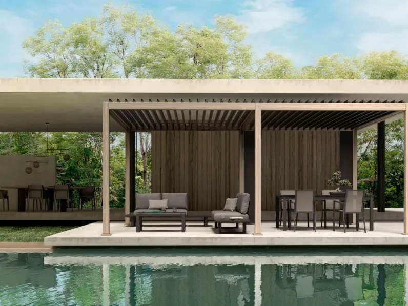 Pergola Ocean Natural Antracite a isola di Bizzotto
