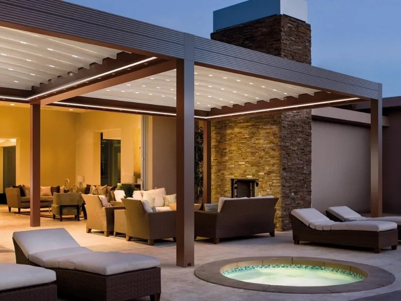 Pergola con copertura impacchettabile Zenit di Gibus